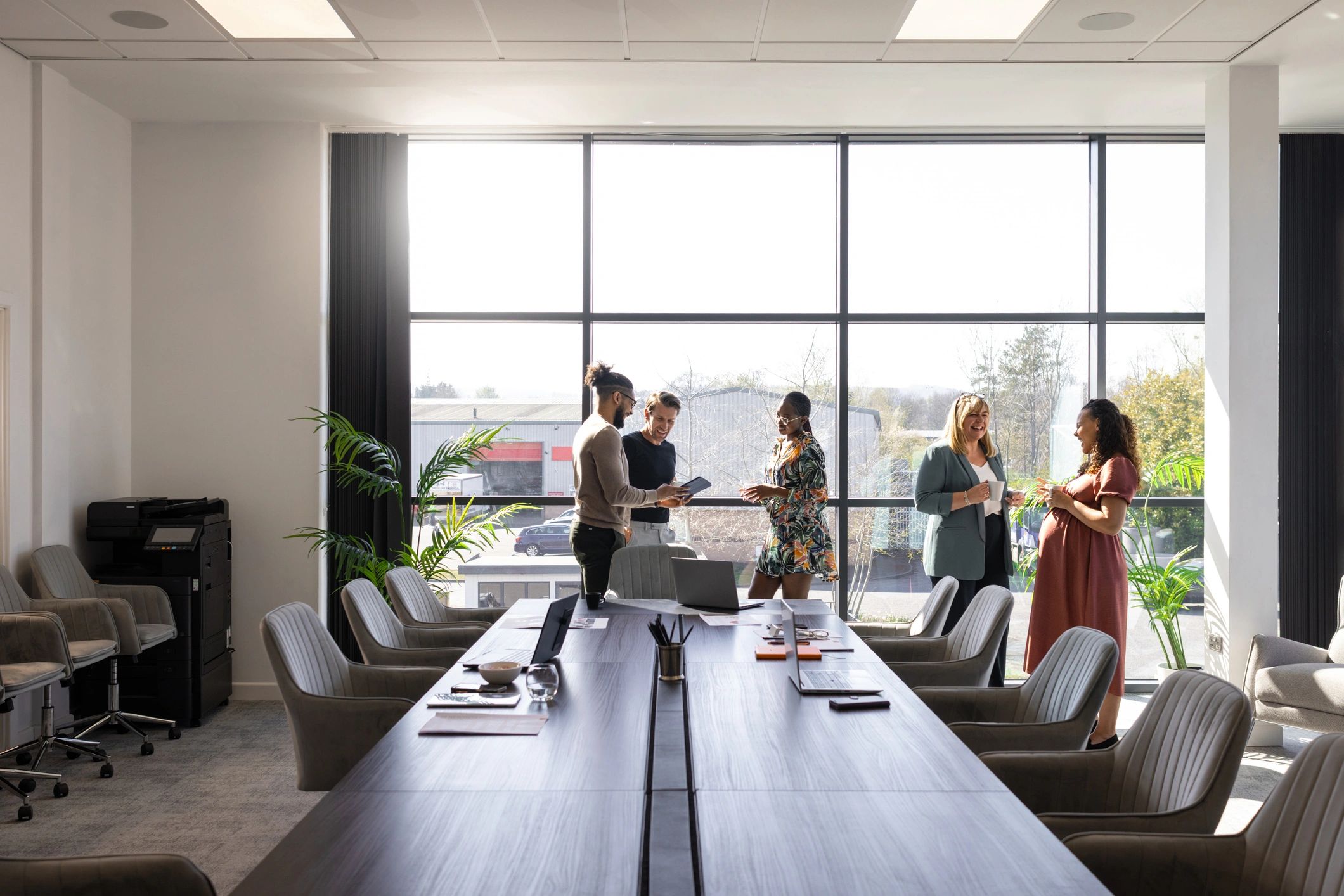 Accounting professionals meeting in a modern office